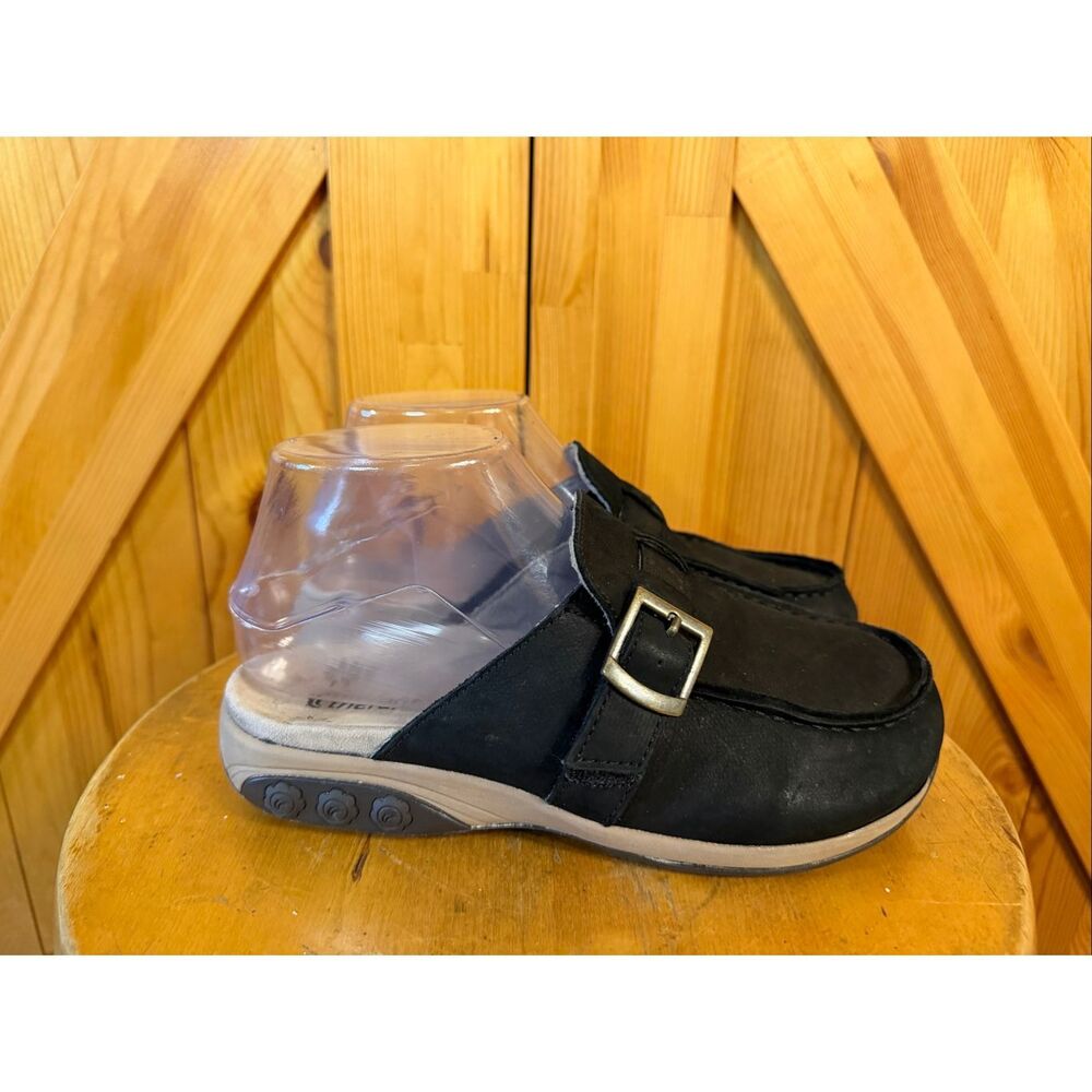 Therafit Mindy Women's Arch Support Clog Black Leather Size 5.5-6